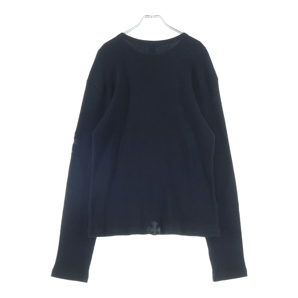 Chrome Hearts Not Cotton Long Sleeve Top Long T-Shirt Black with Cross Patch — view 2