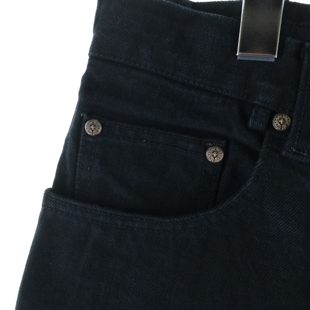 Chrome Hearts Dnm Pants Crs Btn Cross Ball Button Flare Denim Black — view 3