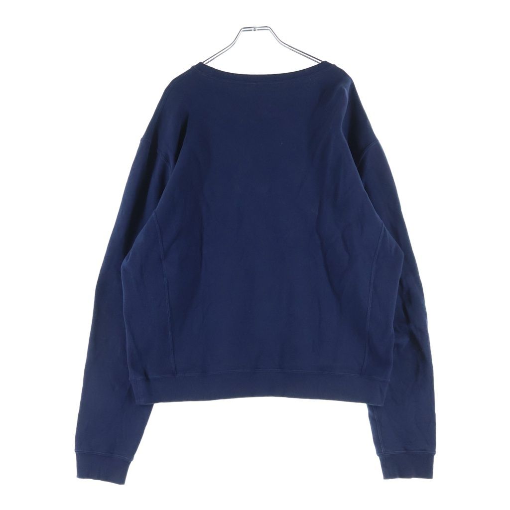 Saint Laurent Paris YSL Front Logo Crew Neck Sweatshirt Navy — view 2