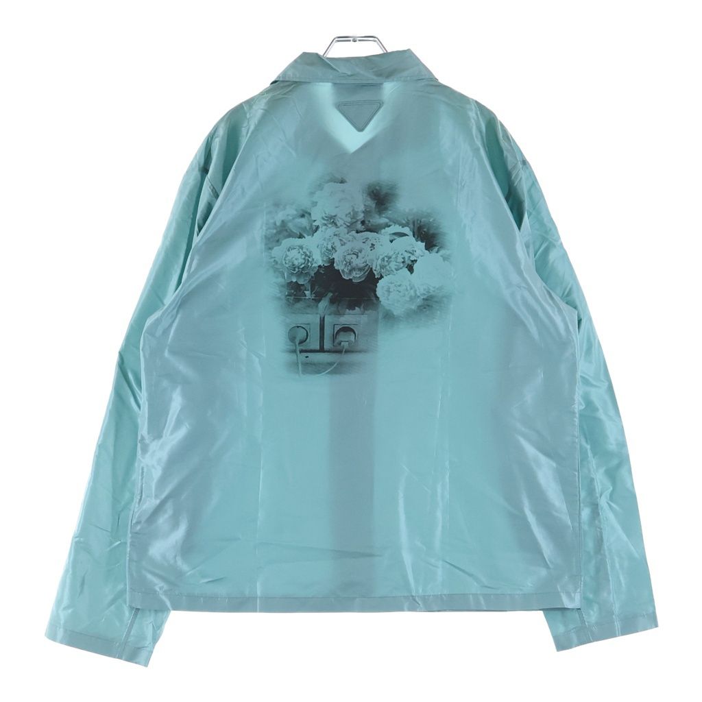 Prada Silk Print Pajama Shirt Light Blue — view 2