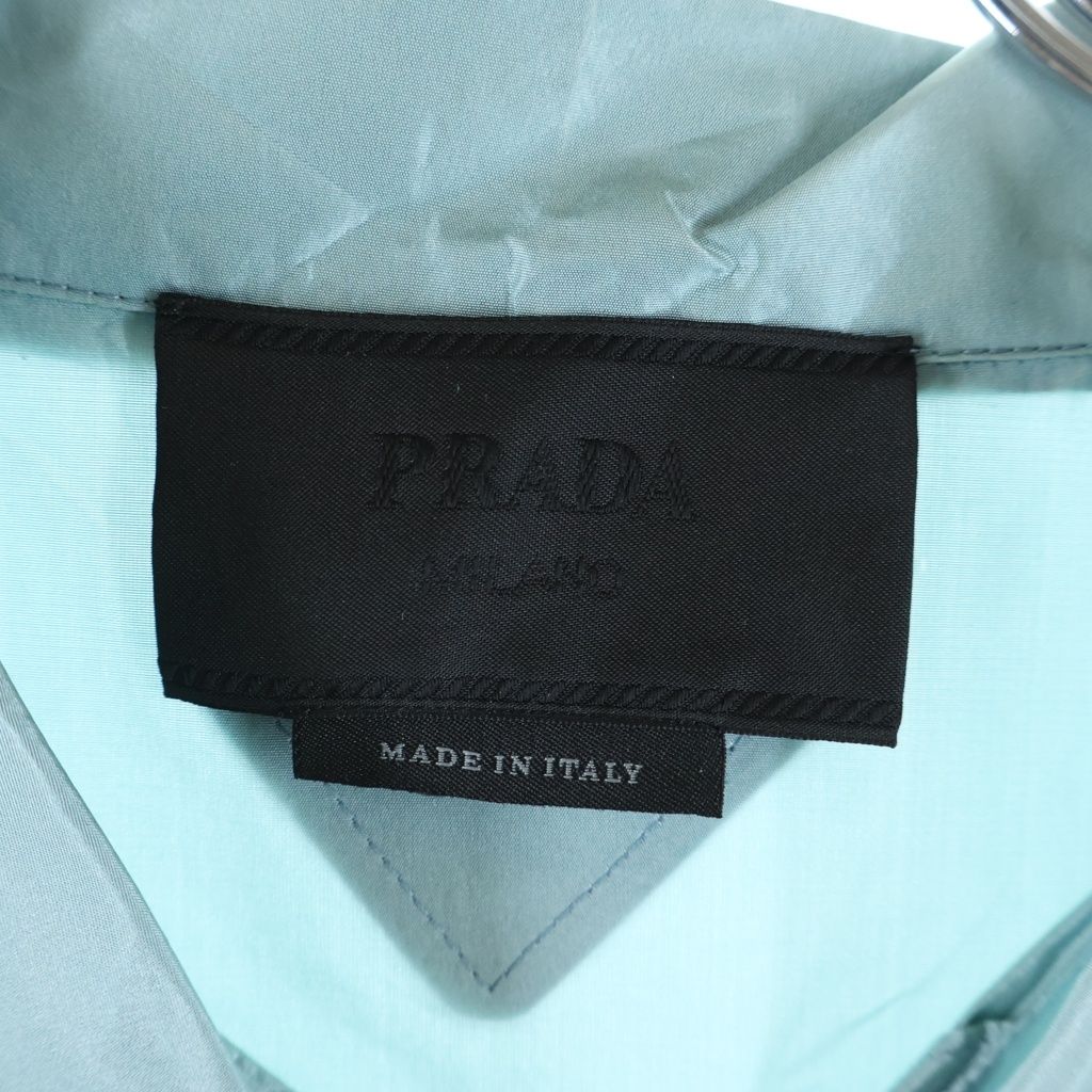 Prada Silk Print Pajama Shirt Light Blue — view 6