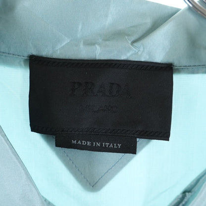 Prada Silk Print Pajama Shirt Light Blue — view 6
