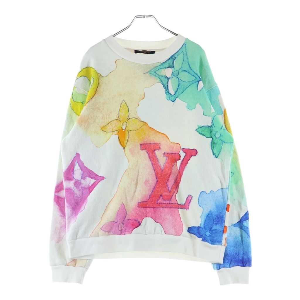 Louis Vuitton Monogram Water Color Giant Crew Neck Sweatshirt White Multicolor