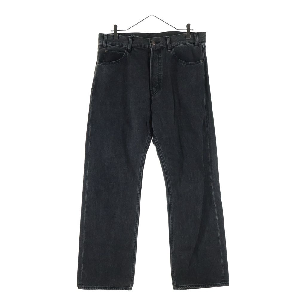 Celine Kurt Jeans Charcoal Wash Processing Button Fly Straight Leg Denim Pants