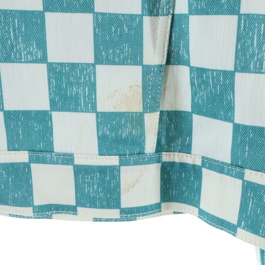 Louis Vuitton Damier Allover Print Denim Trucker Jacket White Light Blue — view 5