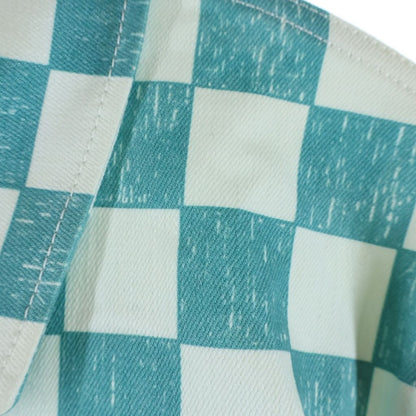 Louis Vuitton Damier Allover Print Denim Trucker Jacket White Light Blue — view 3
