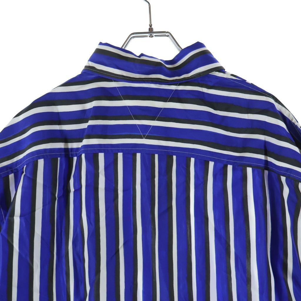 Bottega Veneta Striped Pattern Short Sleeve Shirt Blue White Silk 50 — view 4