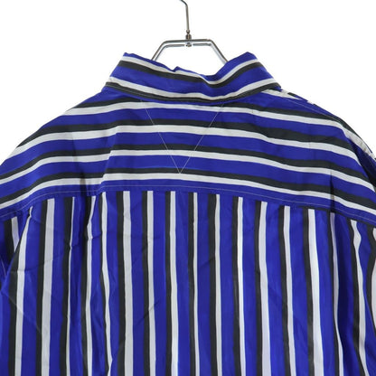 Bottega Veneta Striped Pattern Short Sleeve Shirt Blue White Silk 50 — view 4