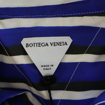 Bottega Veneta Striped Pattern Short Sleeve Shirt Blue White Silk 50 — view 7