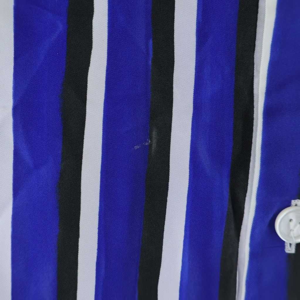 Bottega Veneta Striped Pattern Short Sleeve Shirt Blue White Silk 50 — view 6