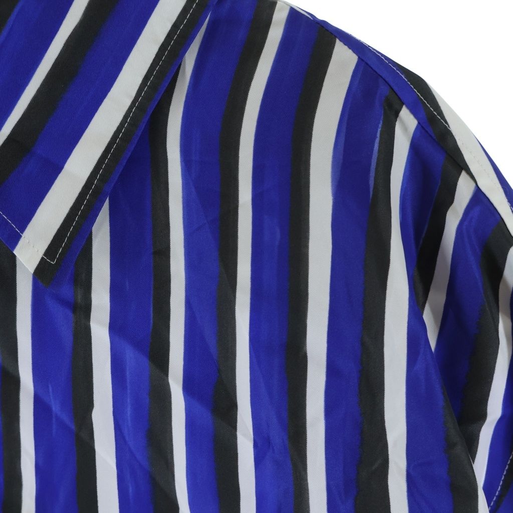 Bottega Veneta Striped Pattern Short Sleeve Shirt Blue White Silk 50 — view 5