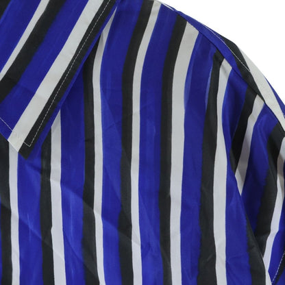 Bottega Veneta Striped Pattern Short Sleeve Shirt Blue White Silk 50 — view 5