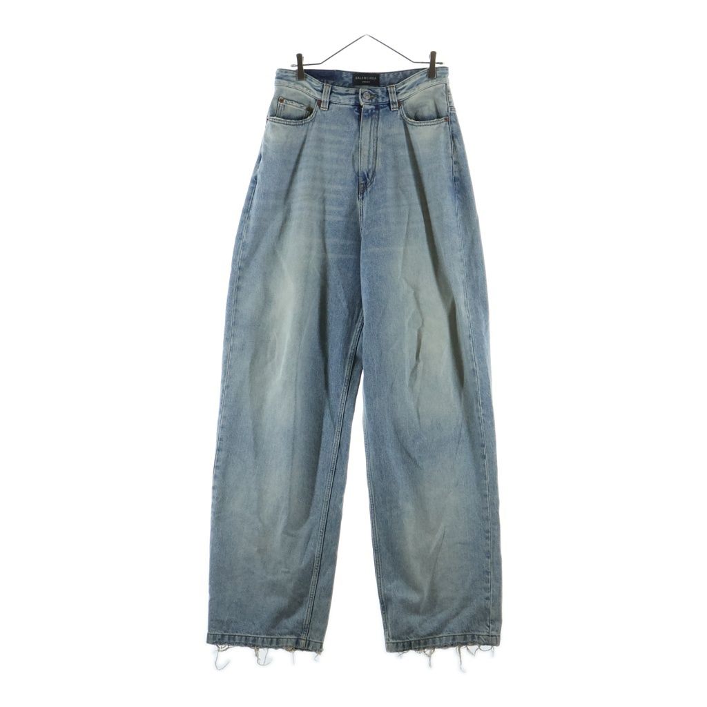 Balenciaga Pull Up Wide Baggy Denim Pants Blue #xs