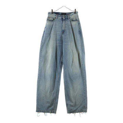 Balenciaga Pull Up Wide Baggy Denim Pants Blue #xs