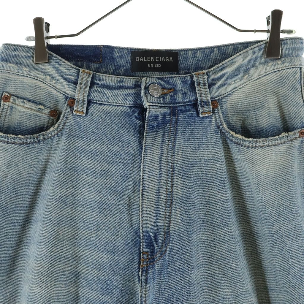 Balenciaga Pull Up Wide Baggy Denim Pants Blue #xs — view 3