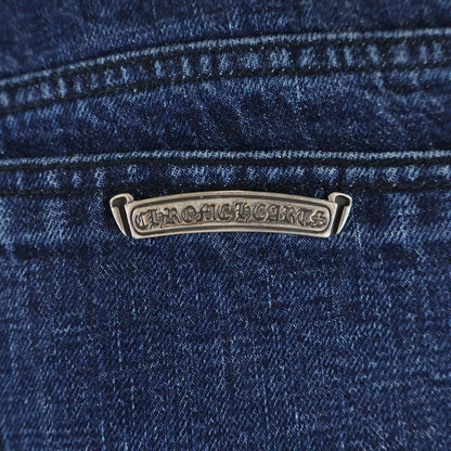 Chrome Hearts SL Fleurknee Flare Denim Long Pants Indigo with Cross Patch — view 6