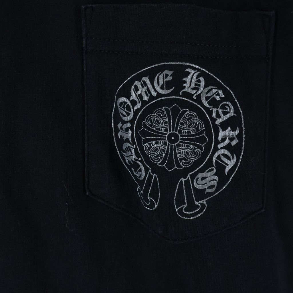 Chrome Hearts Vintage S Tee Back Cemetery Cross Horse Shoe Chest Pocket Print — view 5