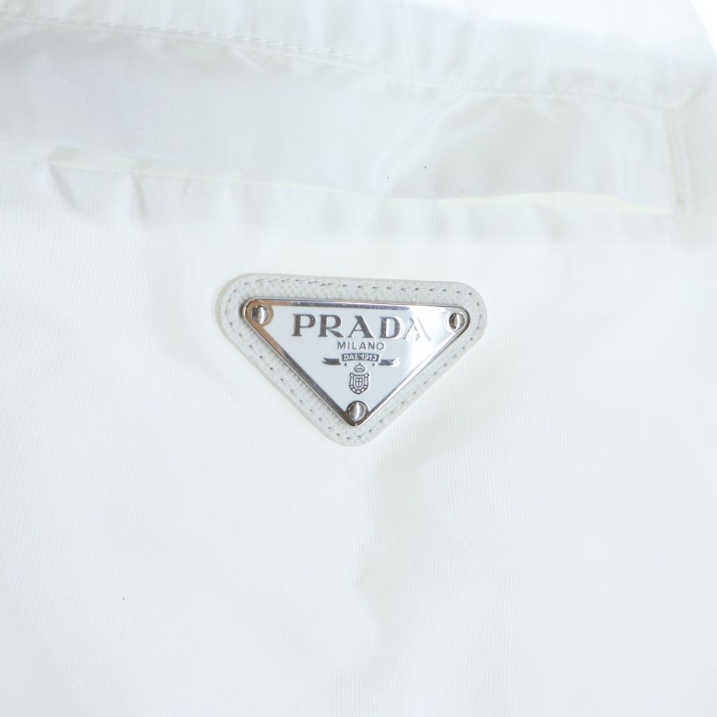 Prada Re-Nylon Hooded Nylon Jacket Zip Up White — view 4