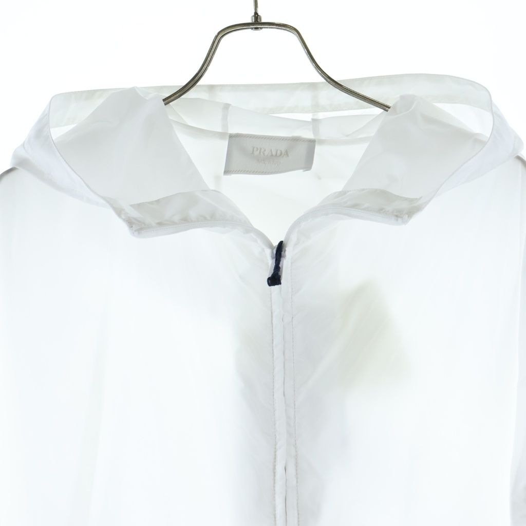 Prada Re-Nylon Hooded Nylon Jacket Zip Up White — view 3