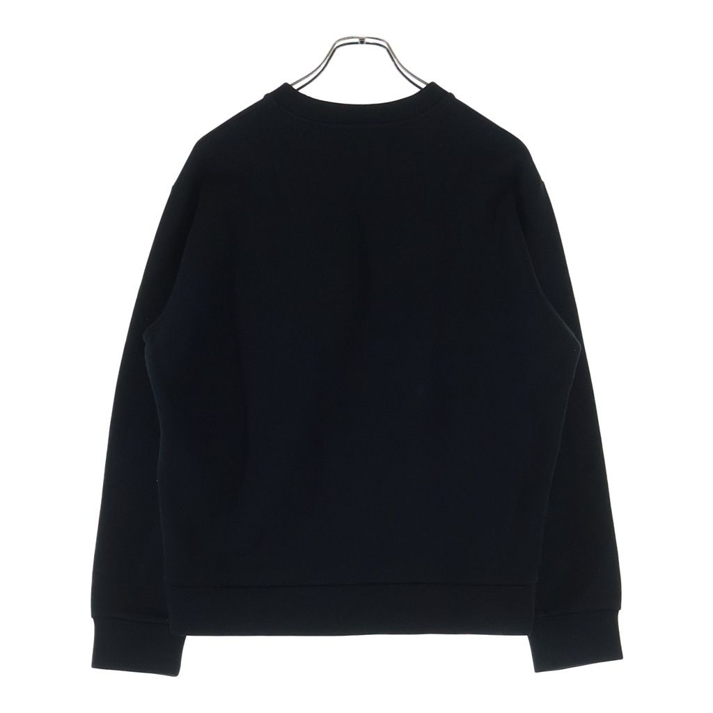 Prada Sweatshirt Nylon Trim Triangle Logo Crew Neck Black — view 2