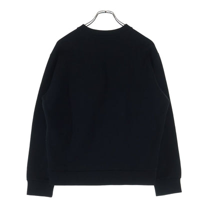 Prada Sweatshirt Nylon Trim Triangle Logo Crew Neck Black — view 2