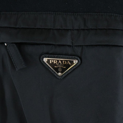Prada Sweatshirt Nylon Trim Triangle Logo Crew Neck Black — view 4