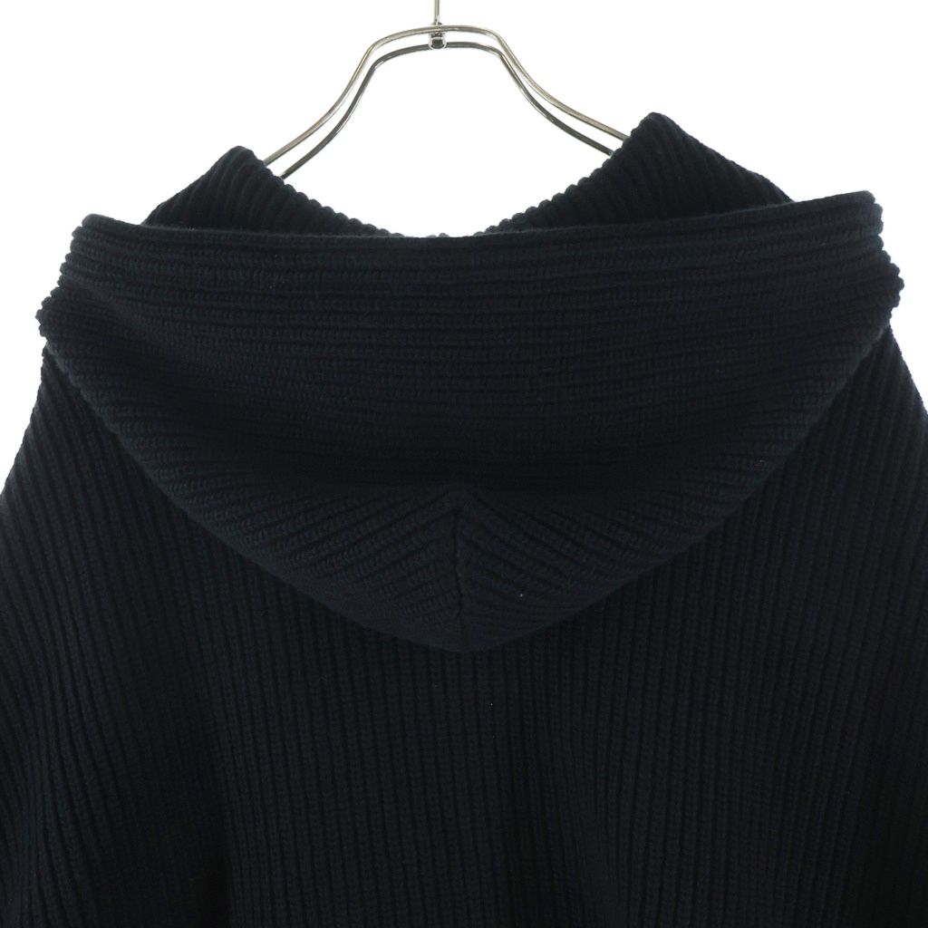 Celine Triomphe Zip Up Knit Hoodie Trio Black — view 4