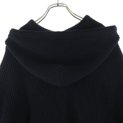 Celine Triomphe Zip Up Knit Hoodie Trio Black — view 4