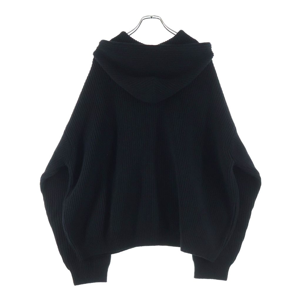 Celine Triomphe Zip Up Knit Hoodie Trio Black — view 2
