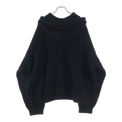 Celine Triomphe Zip Up Knit Hoodie Trio Black — view 2