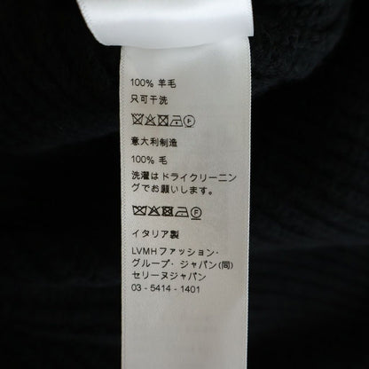 Celine Triomphe Zip Up Knit Hoodie Trio Black — view 8