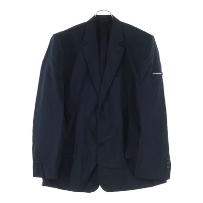 Balenciaga Nylon Oversize Blazer Tailored Jacket Navy