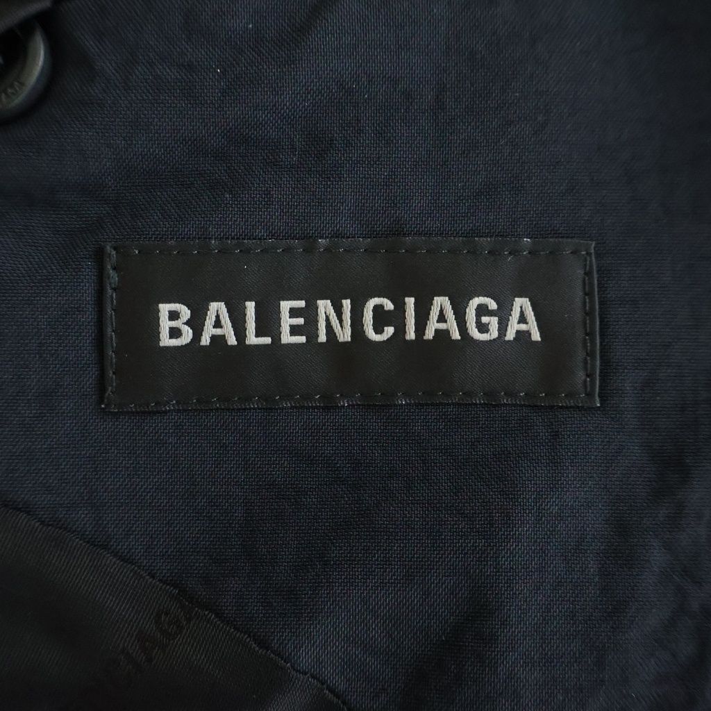 Balenciaga Nylon Oversize Blazer Tailored Jacket Navy — view 7