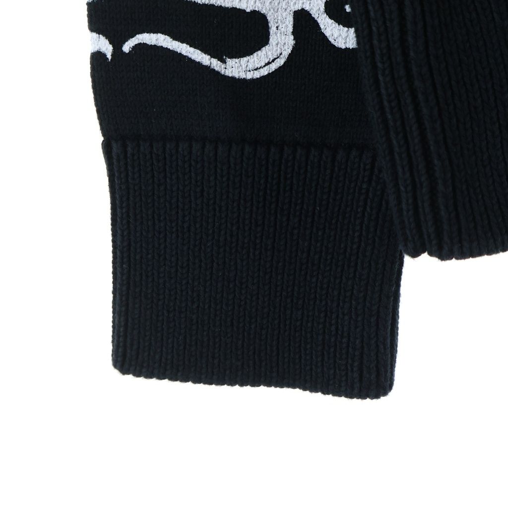 Balenciaga Diy Mrtal Logo Print Cotton Knit Sweater Black — view 5