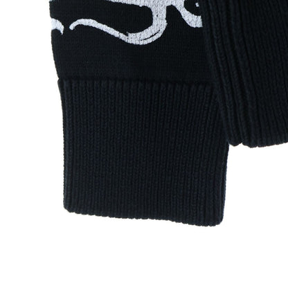 Balenciaga Diy Mrtal Logo Print Cotton Knit Sweater Black — view 5