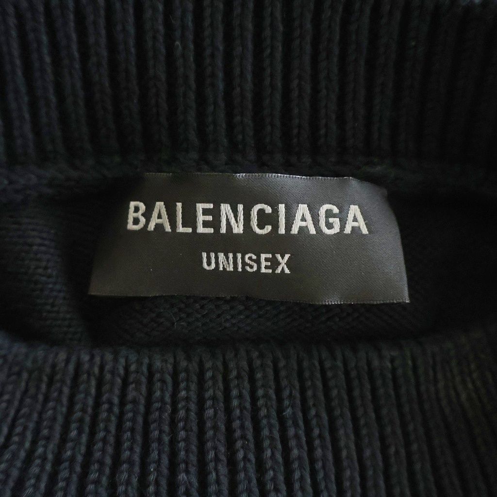 Balenciaga Diy Mrtal Logo Print Cotton Knit Sweater Black — view 6