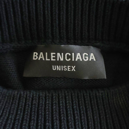 Balenciaga Diy Mrtal Logo Print Cotton Knit Sweater Black — view 6