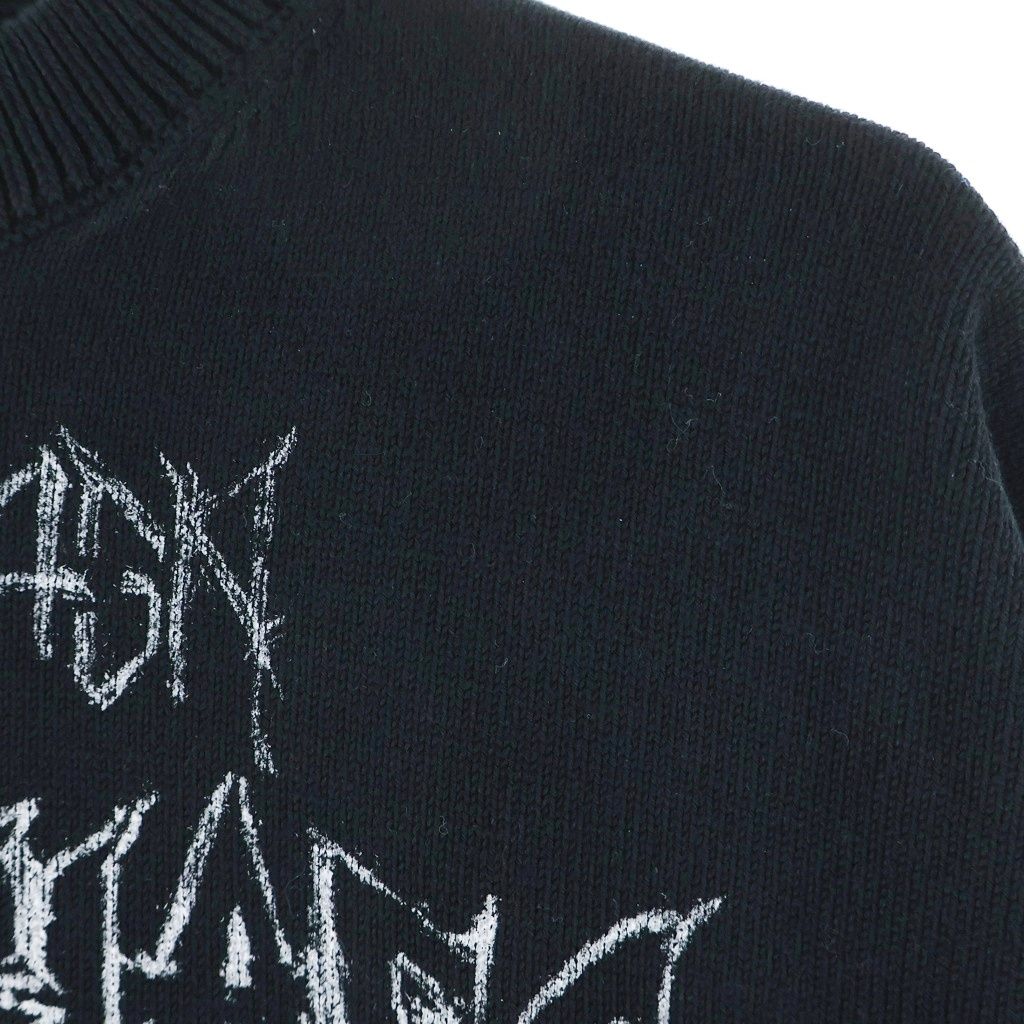 Balenciaga Diy Mrtal Logo Print Cotton Knit Sweater Black — view 4