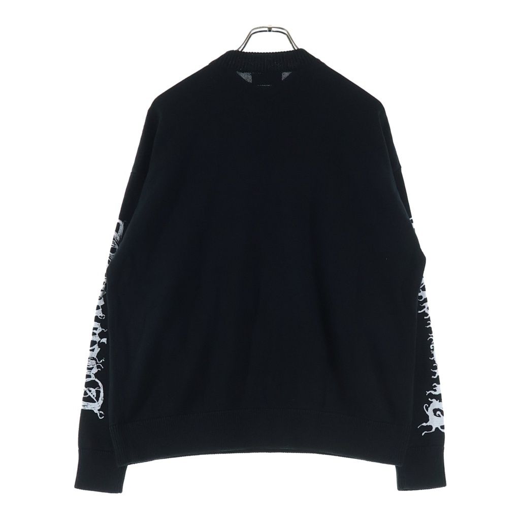 Balenciaga Diy Mrtal Logo Print Cotton Knit Sweater Black — view 2