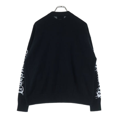 Balenciaga Diy Mrtal Logo Print Cotton Knit Sweater Black — view 2