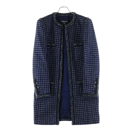 Chanel Fantasy Tweed Long Jacket Navy