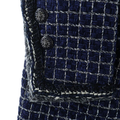Chanel Fantasy Tweed Long Jacket Navy — view 5