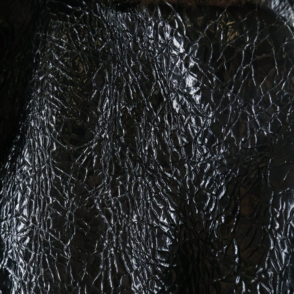 Miu Miu Sheepskin Hoodie Lining Fleece Zip Up Jacket Poncho Black — view 4