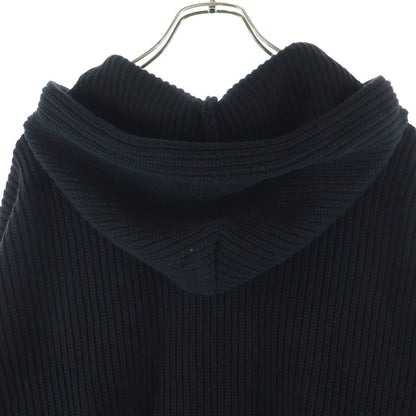 Celine Logo Patch Hoodie Zip Up Knit Black — view 4