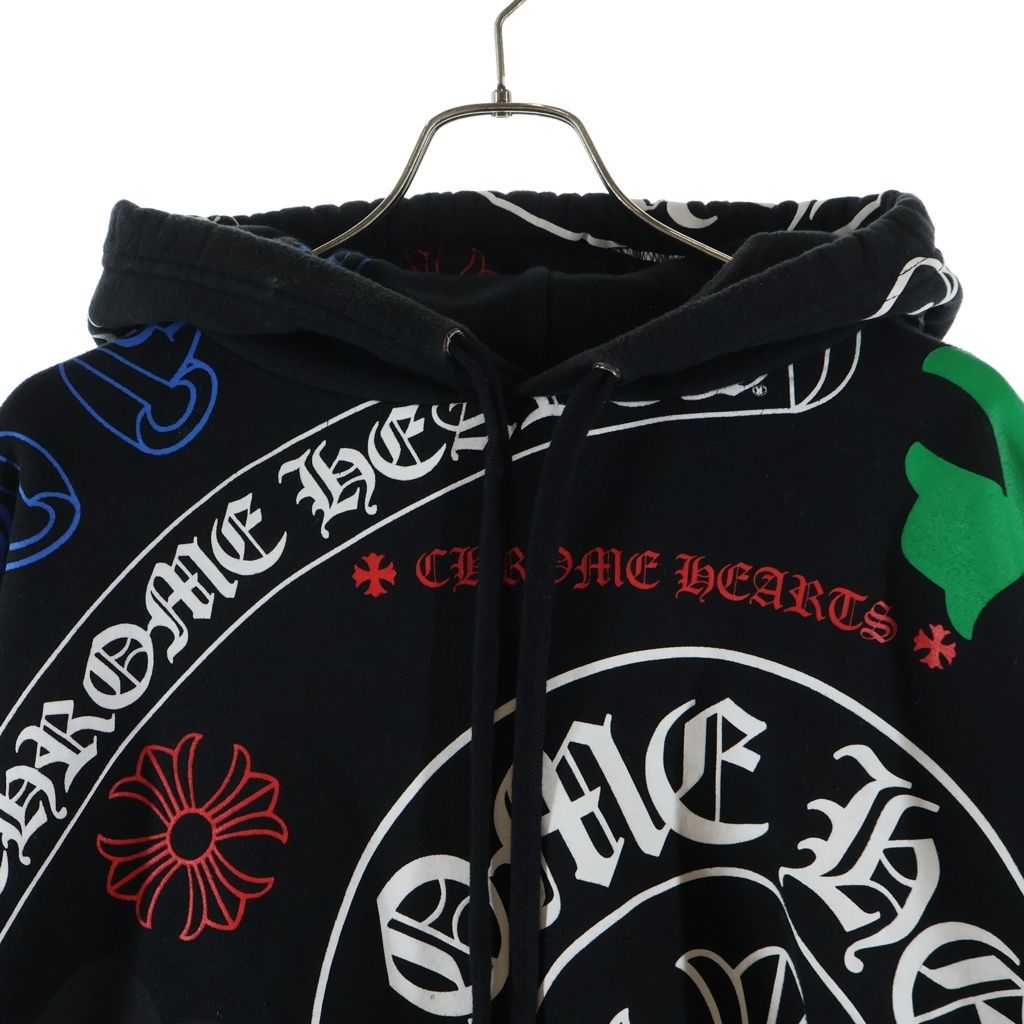 Chrome Hearts Stencil Hoodie Print Pullover Black — view 3