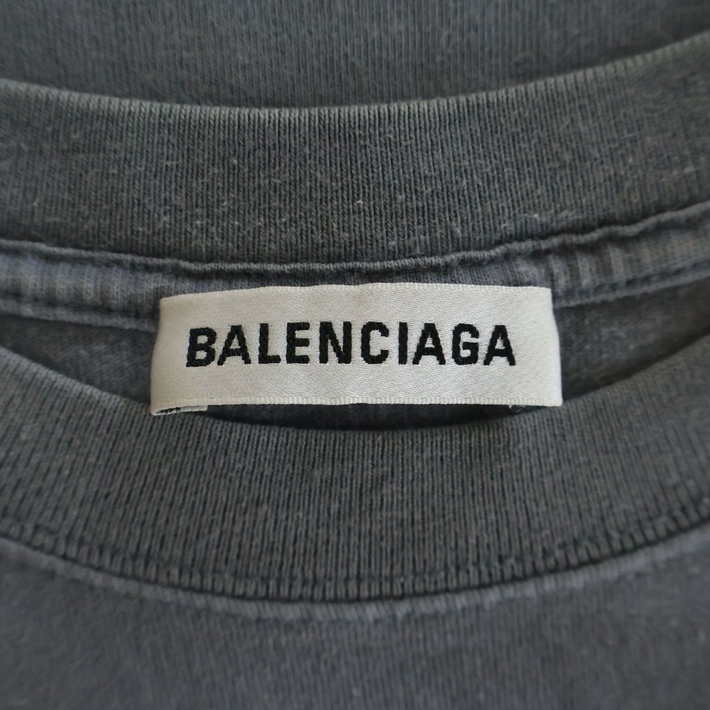 Balenciaga Real Front Crew Neck Short Sleeve T-Shirt Gray — view 6