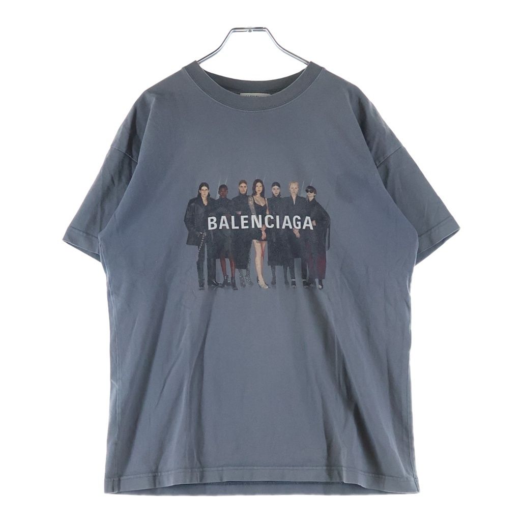 Balenciaga Real Front Crew Neck Short Sleeve T-Shirt Gray
