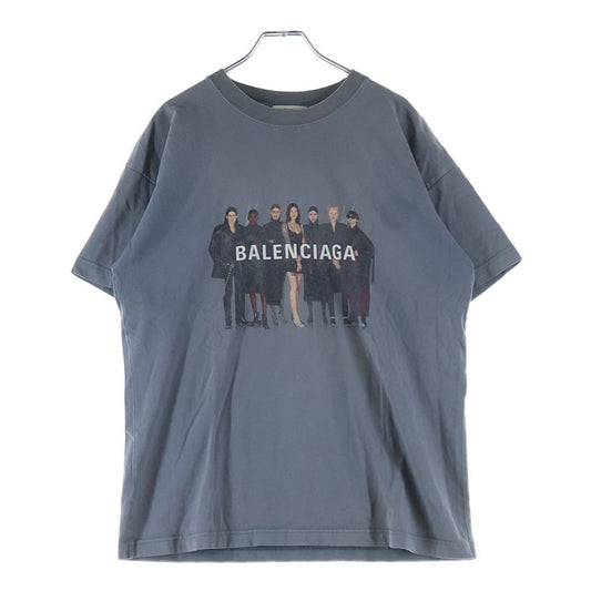 Balenciaga Real Front Crew Neck Short Sleeve T-Shirt Gray