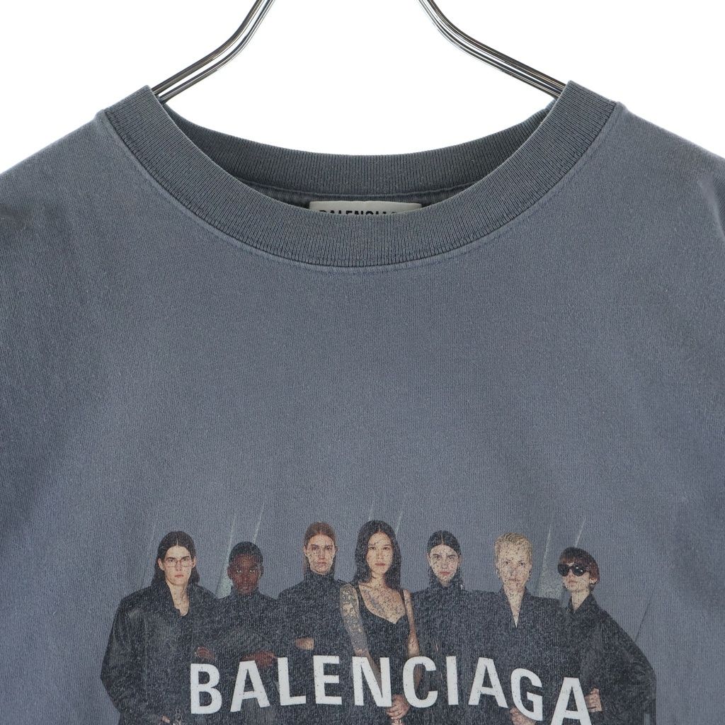 Balenciaga Real Front Crew Neck Short Sleeve T-Shirt Gray — view 3