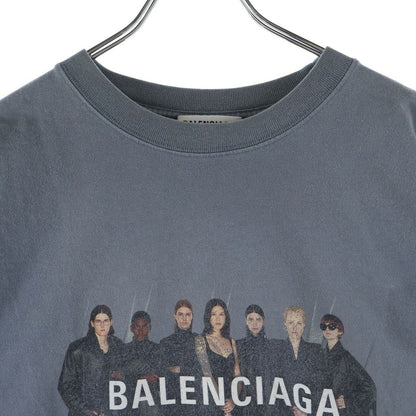 Balenciaga Real Front Crew Neck Short Sleeve T-Shirt Gray — view 3